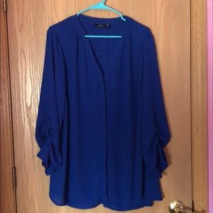 100% polyester button up blouse